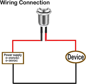 Prewired Waterproof Push Button Latching Self-Locking Stainless Steel Push Button On / Off