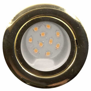 CAB10 downlight Brass finish with replaceable 10 LED bulb, 12v/24v