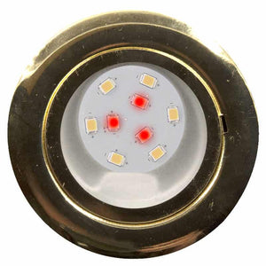 CAB9XR downlight Brass, Dual Mode Night Vision 9 LED bulb, 12v/24v