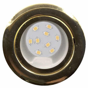 CAB9X downlight Brass with 3-Step Dimmable 9 LED bulb, 12v/24v