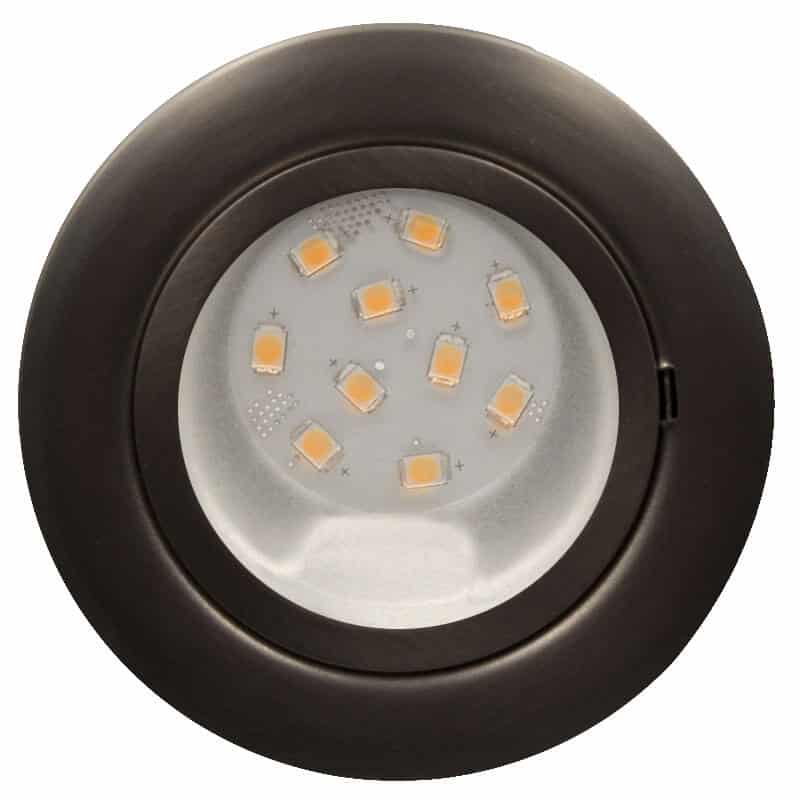 CAB10 downlight Satin Chrome with replaceable 10 LED bulb, 12v/24v