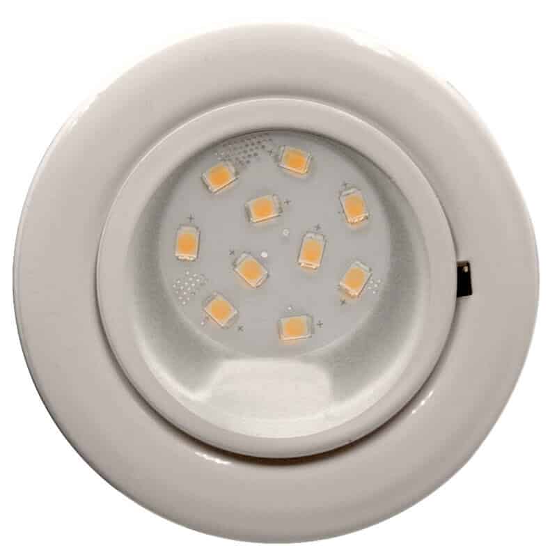 CAB10 downlight White finish with replaceable 10 LED bulb, 12v/24v