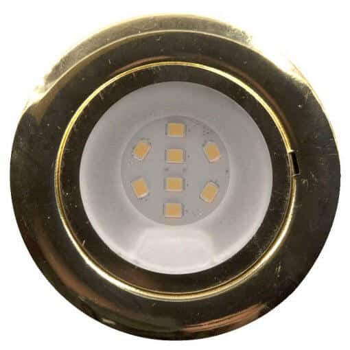 CAB8 downlight Brass finish with replaceable 8 LED bulb, 12v/24v