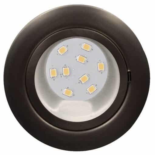 CAB9X downlight Satin Chrome, 3-Step Dimmable 9 LED bulb, 12v/24v